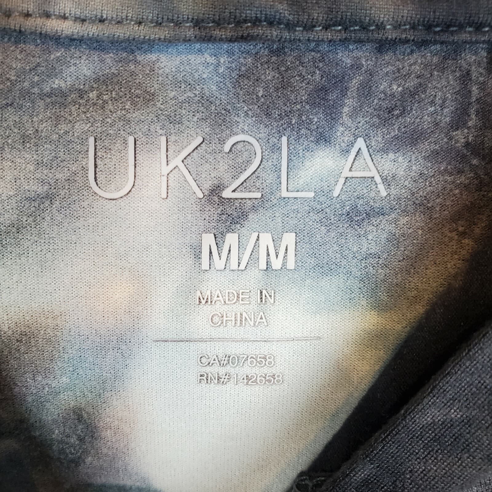 UK2LA Women Black Gray Blue White Marbled Soft Hooded Long Sleeve Crop Top Sz M - Thumbnail 4