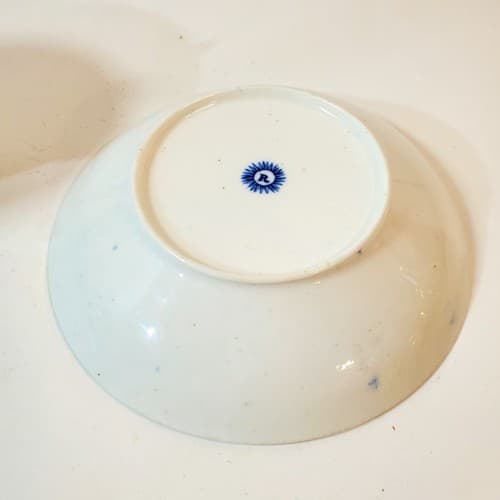Vintage British Samuel Rathbone Flow Blue Floral Tea Coffee Cup & Saucer Bowl - Thumbnail 6