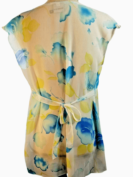 Torelle Designer Maternity Top Size S Floral Sleeveless Tie Back Blouse - Thumbnail 2