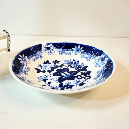 Vintage British Samuel Rathbone Flow Blue Floral Tea Coffee Cup & Saucer Bowl - Thumbnail 5