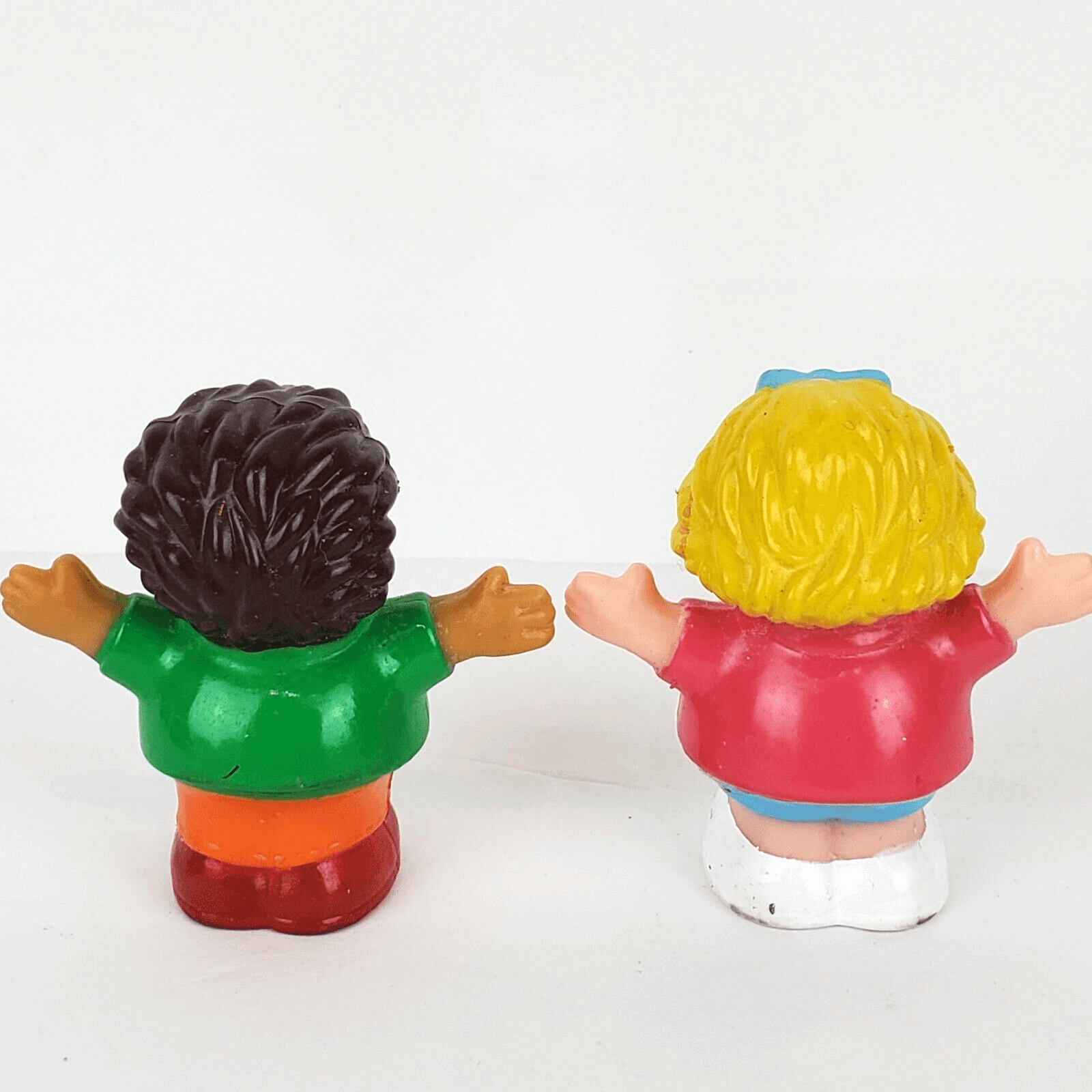 2000 Shelcore Girl Pink Top & Boy Green Shirt Figures Work with FP Little People - Thumbnail 3