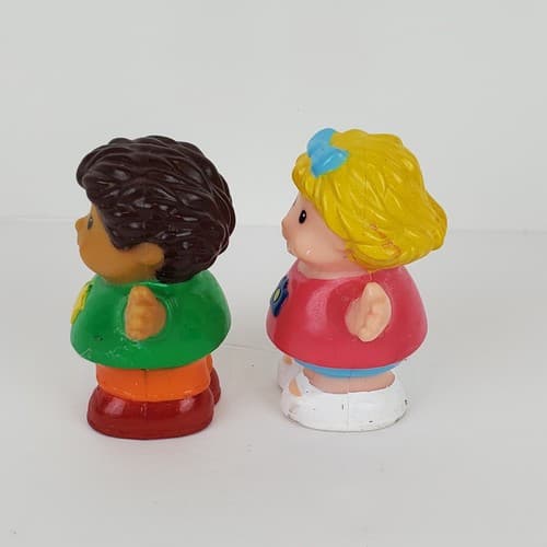 2000 Shelcore Girl Pink Top & Boy Green Shirt Figures Work with FP Little People - Thumbnail 4
