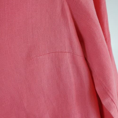 Coldwater Creek Women's Top XS Pink Coral Linen Blouse Roll Tab Sleeve Button - Thumbnail 2