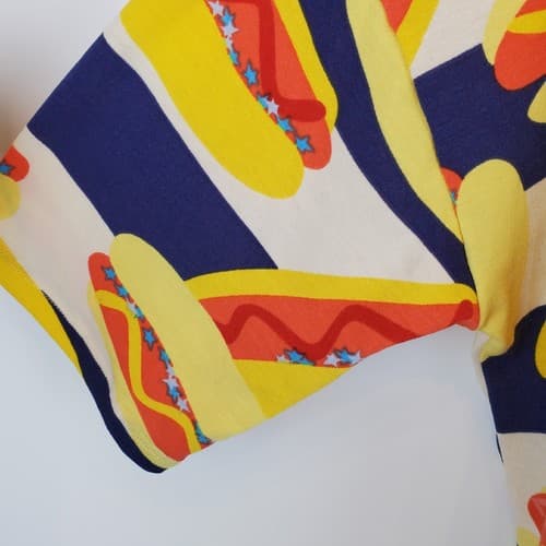 LuLaRoe XL Irma Hi Lo Tunic Top Night Shirt Coney Island Hot Dog Limited Summer - Thumbnail 5