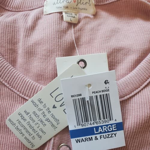 Ultra Flirt Juniors' Thermal Henley Shirt Top Warm & Fuzzy Size Large Snap Up - Thumbnail 7