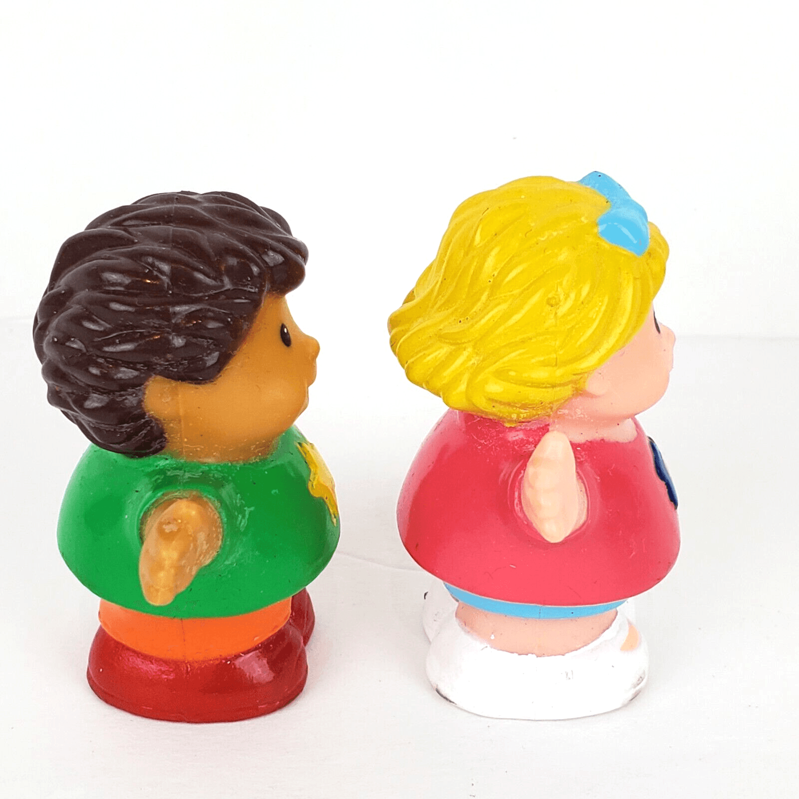 2000 Shelcore Girl Pink Top & Boy Green Shirt Figures Work with FP Little People - Thumbnail 2