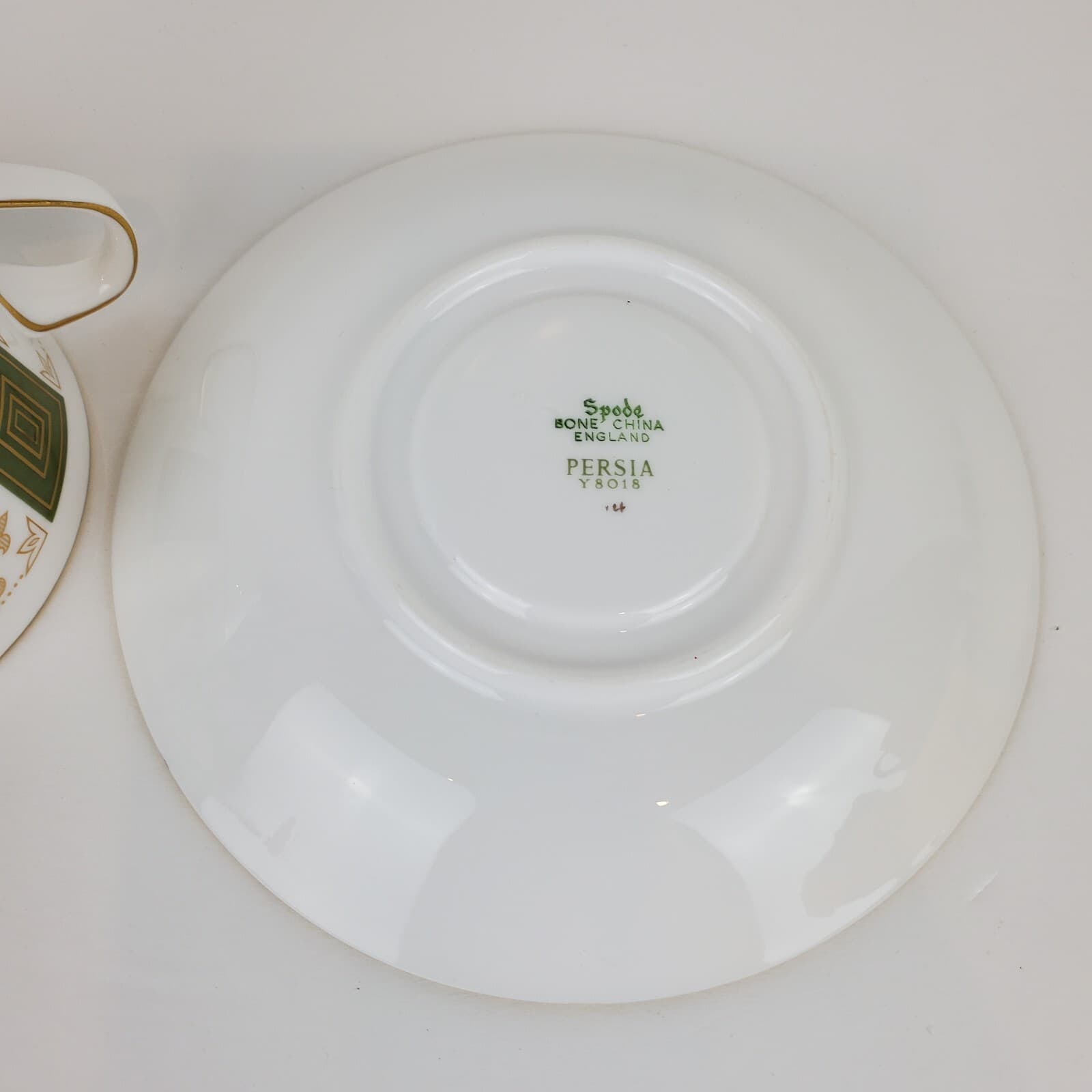 Spode Tea Coffee Cup & Saucer Bone China Persia Y8018 Made In England Gold Trim - Thumbnail 4