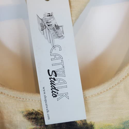 Catwalk Studio Women's Size Small Floral Palm Tree Graphic Racer Back Tank Top - Thumbnail 3