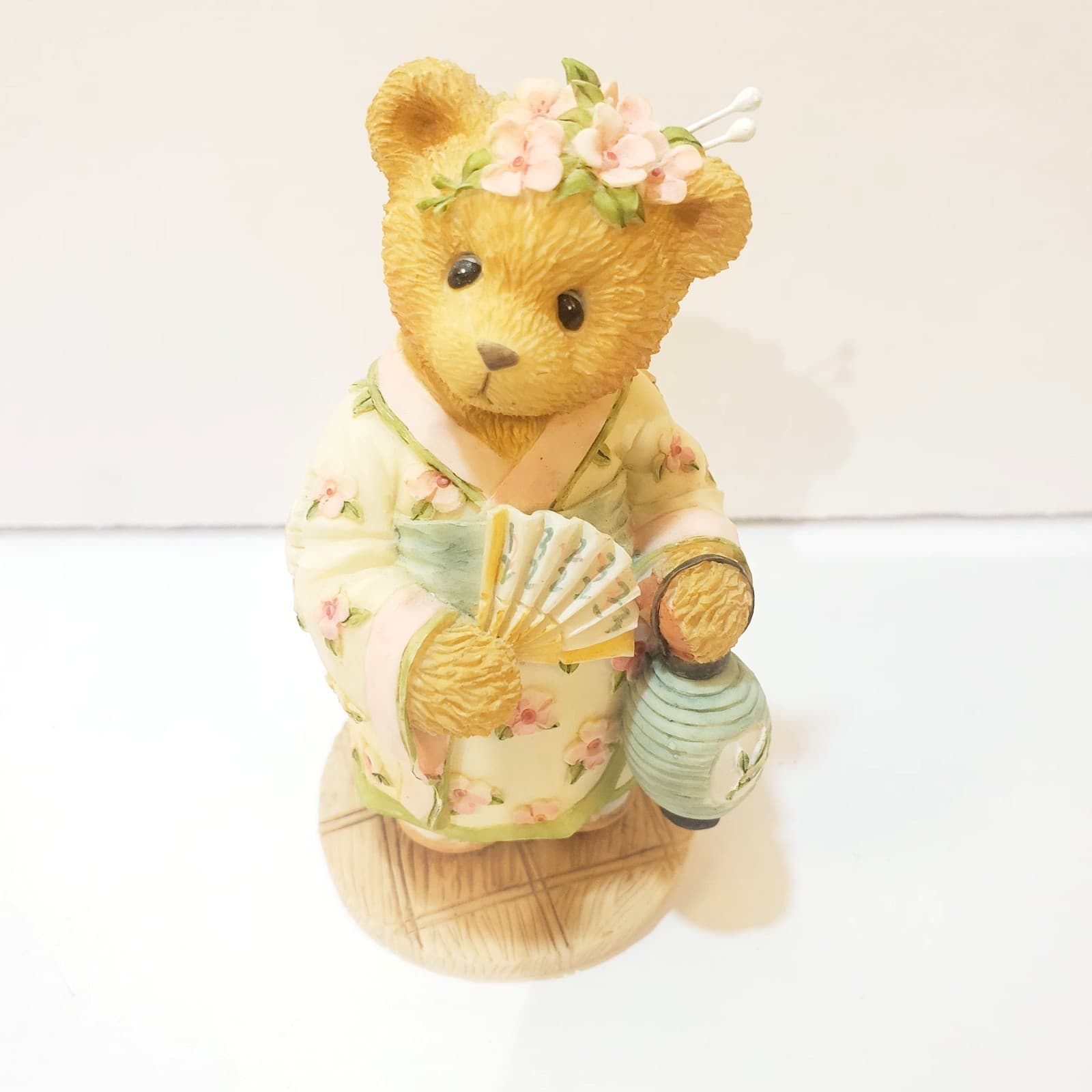 Vtg Cherished Teddies MACHIKO Love Fans a Beautiful Friendship 1996 Figurine