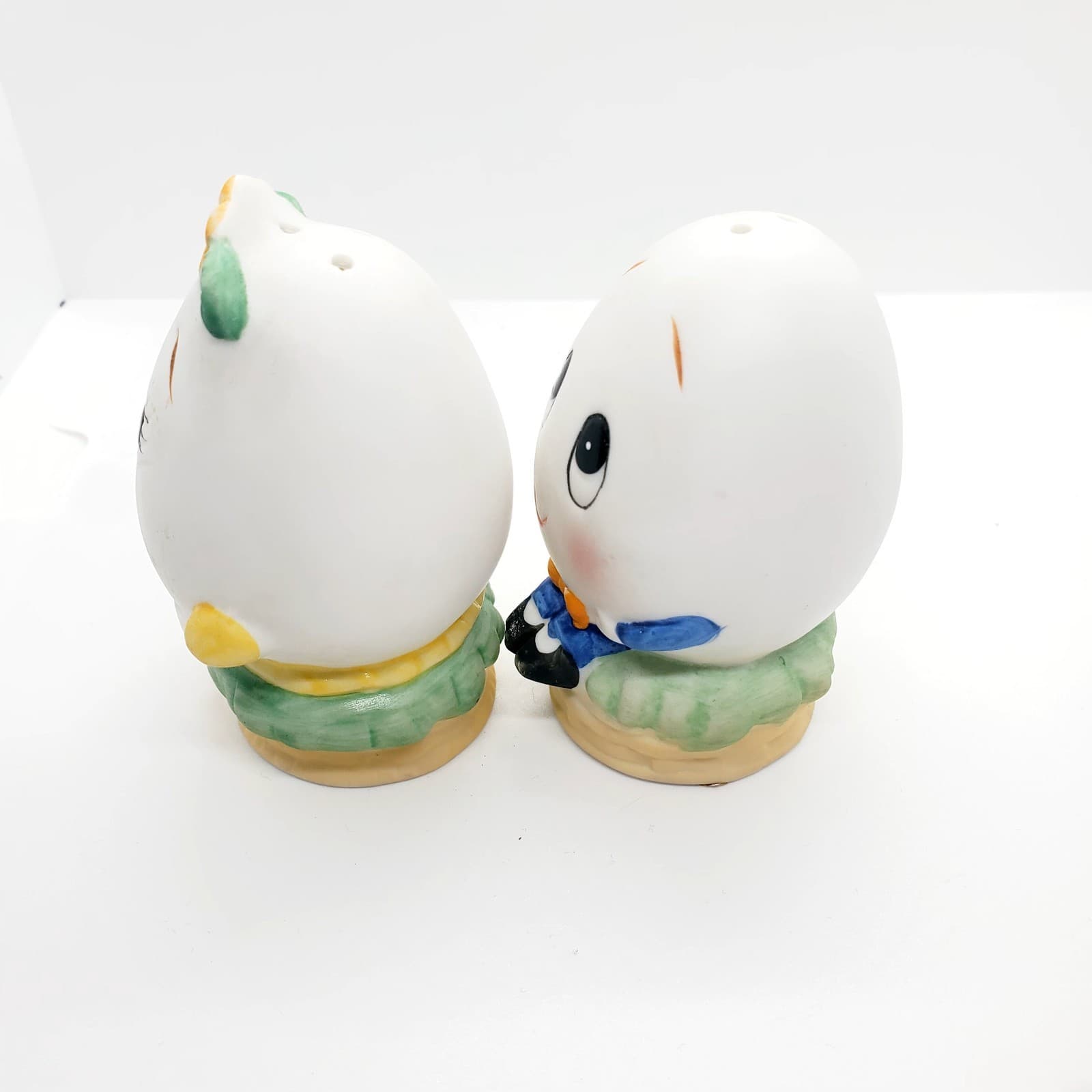 Vintage Lefton Egg Salt & Pepper Shakers Humpty Dumpty Mr & Mrs Easter Taiwan - Thumbnail 6