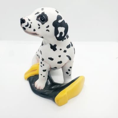 Vintage Dalmatian Figurine Puppy Dog Franklin Mint 1987 Firefighter Fireman Gift - Thumbnail 2