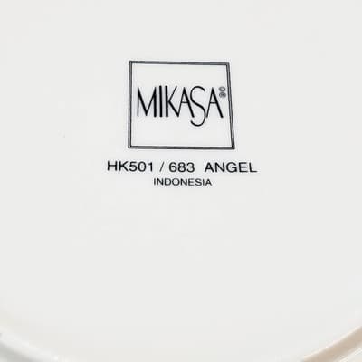 Mikasa Angel Trinket Jewelry Box Porcelain 5" Round HK 501 Stained Glass Design - Thumbnail 6