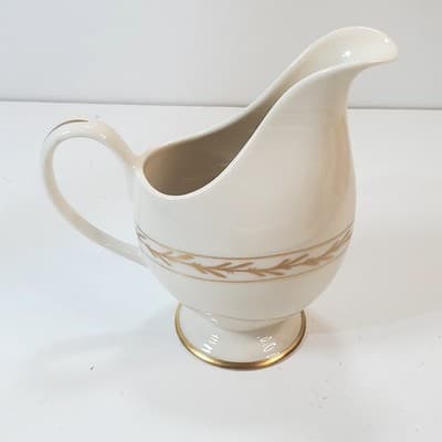 Vintage Franciscan Beverly Creamer Gold Leaves and Trim Made in California MCM - Thumbnail 4