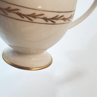 Vintage Franciscan Beverly Creamer Gold Leaves and Trim Made in California MCM - Thumbnail 2