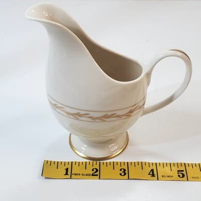 Vintage Franciscan Beverly Creamer Gold Leaves and Trim Made in California MCM - Thumbnail 9