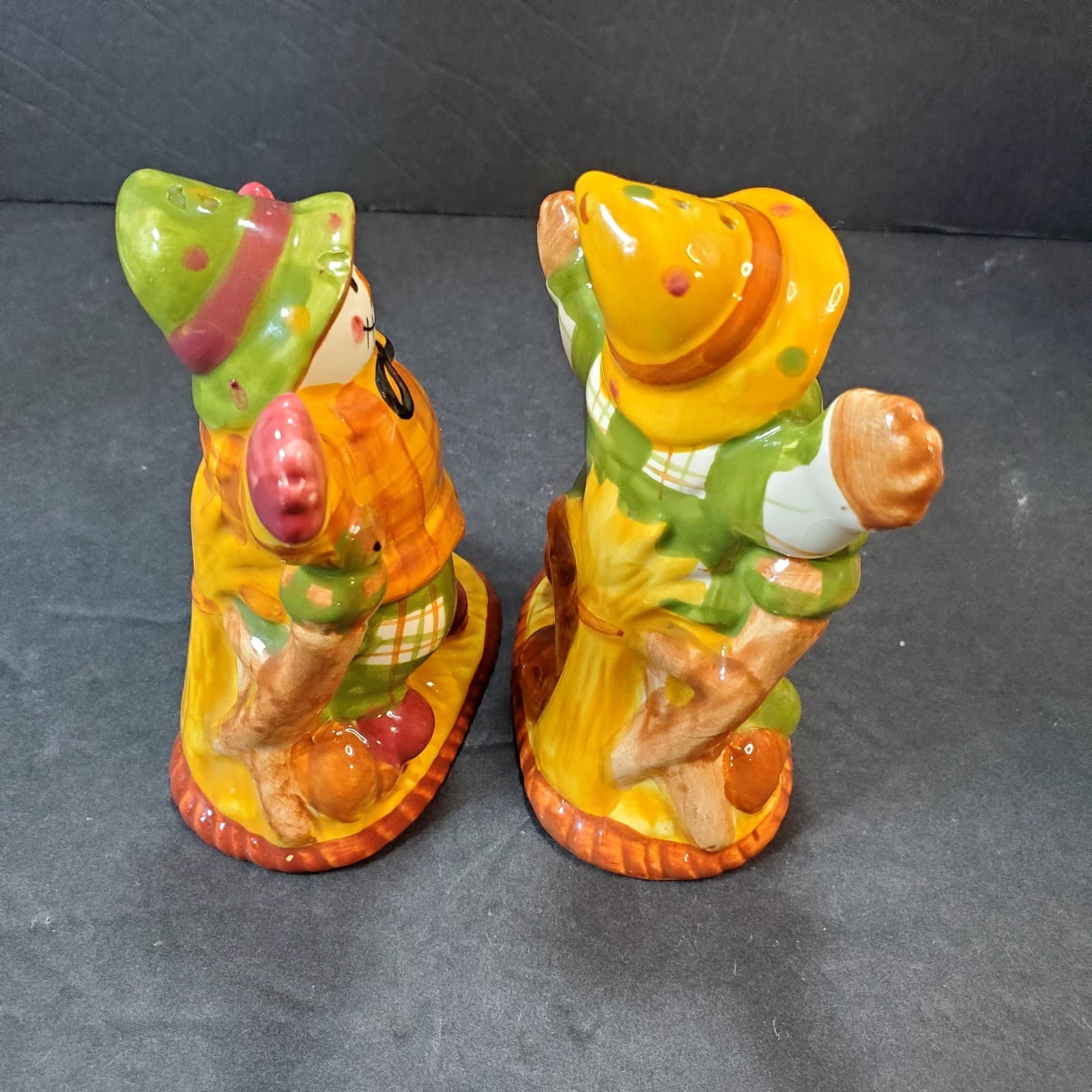 Vintage Kmart Scarecrow Harvest Pumpkin Salt & Pepper Shakers Fall Decor - Thumbnail 5