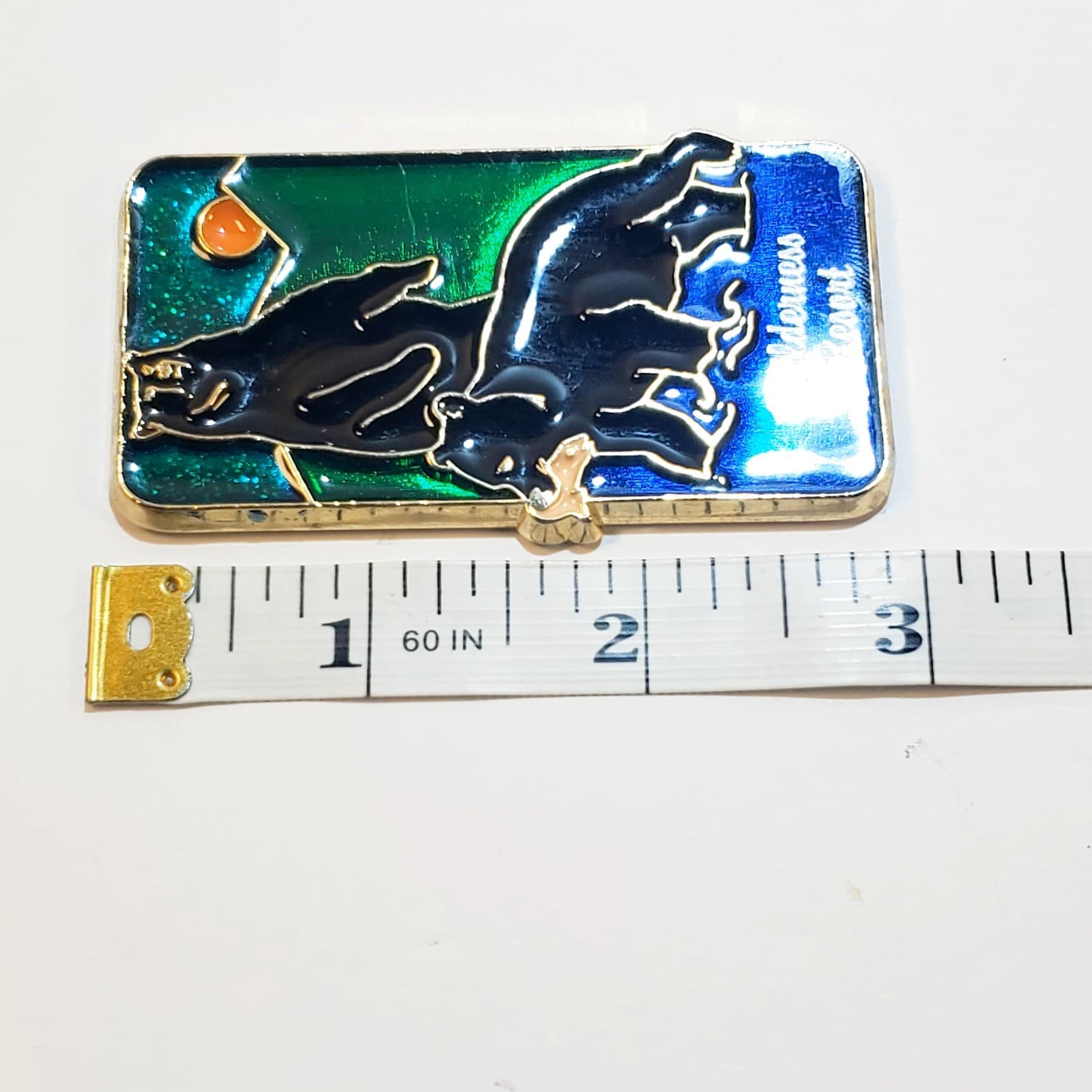 Vintage Lasting Memories Wilderness Resort Metal Enamel Bears Fridge Magnet - Thumbnail 5