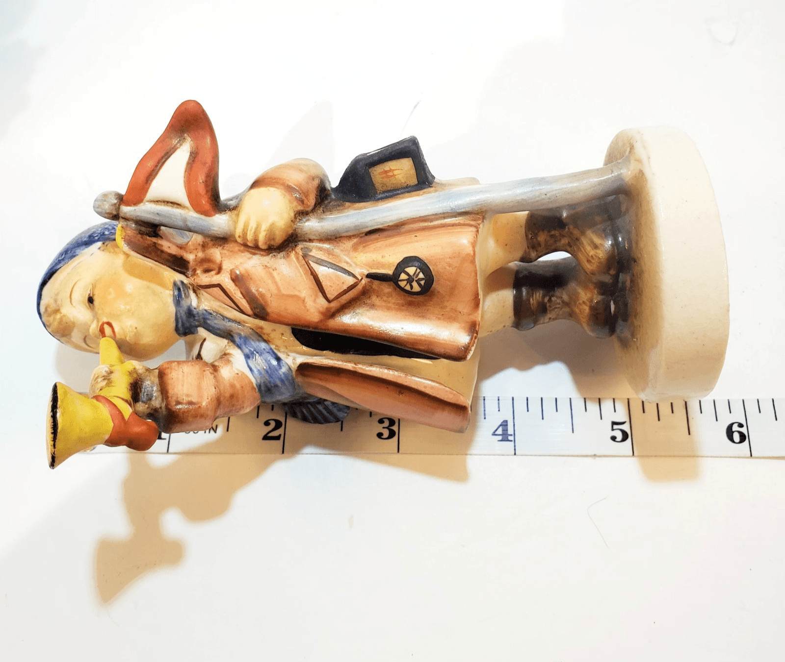 Vintage Japan Boy Trumpeter playing Horn w/ Flag Lantern Figurine Made In Japan - Thumbnail 5