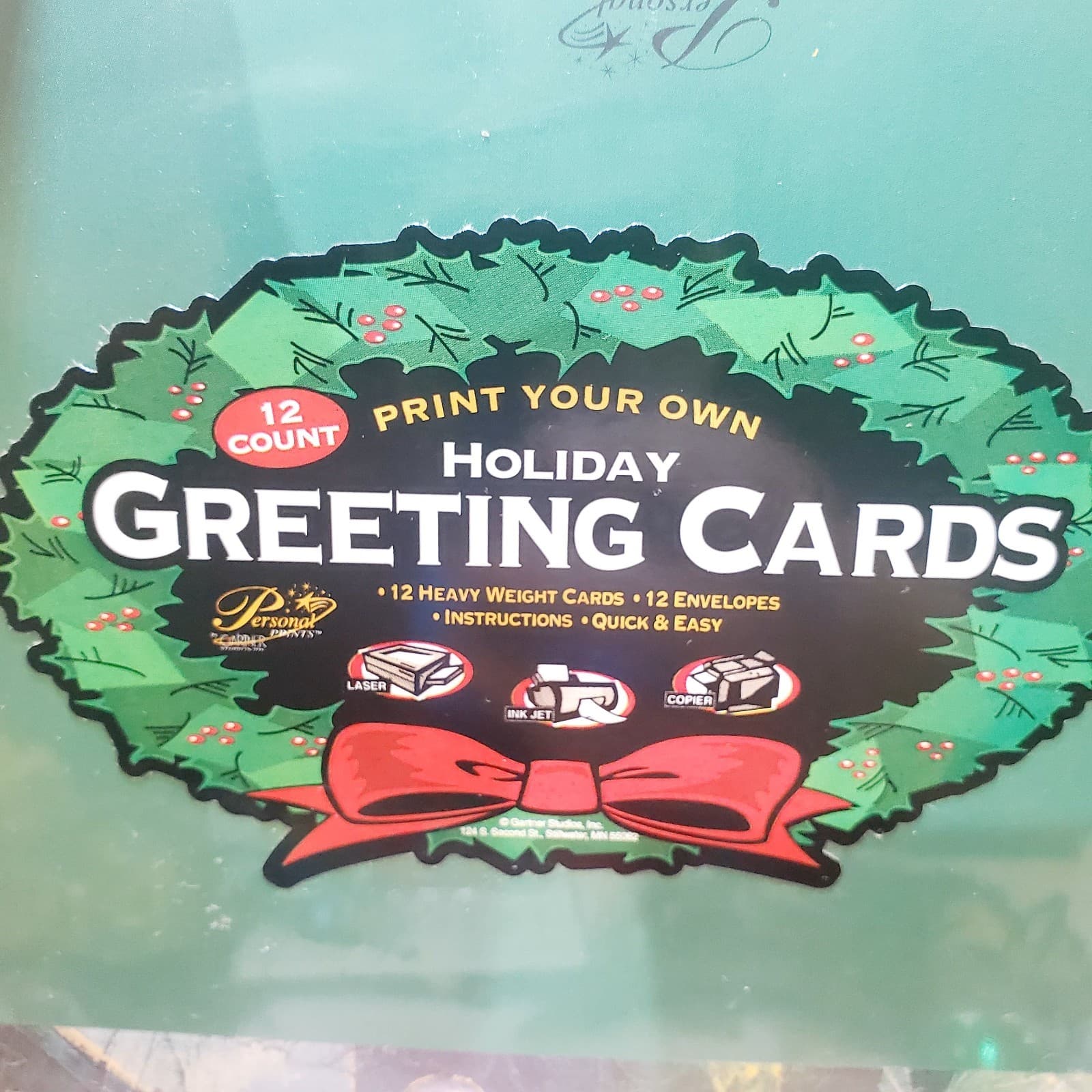 Gartner Studios Print Your Own Christmas Card Tree w Border 12 Count & Envelopes - Thumbnail 3