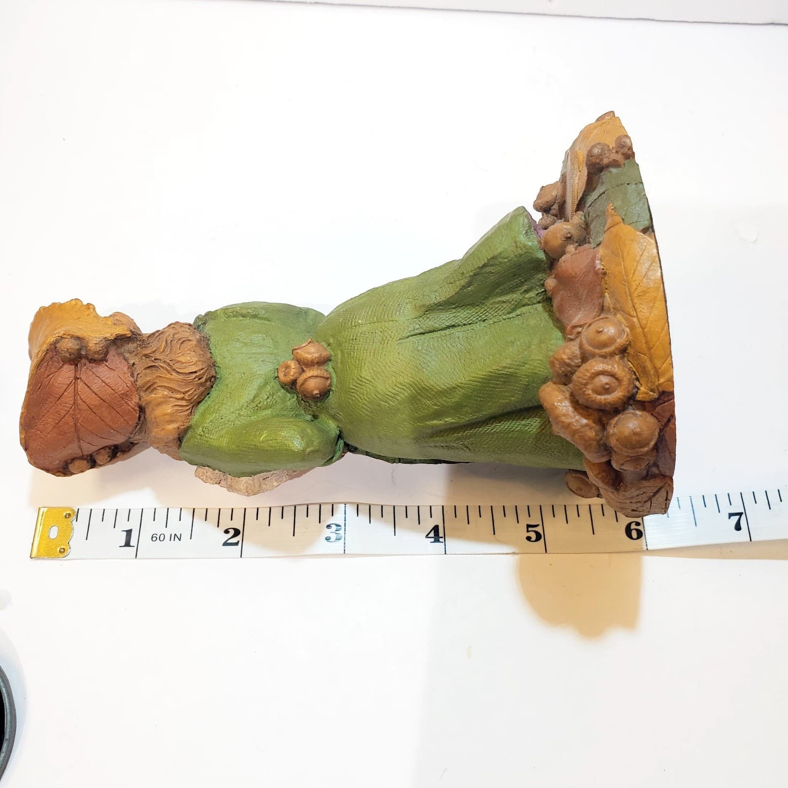 Vintage Tom Clark Clay Lady Gnome Sculpture Peg Holding Heart 1989 Figurine - Thumbnail 8