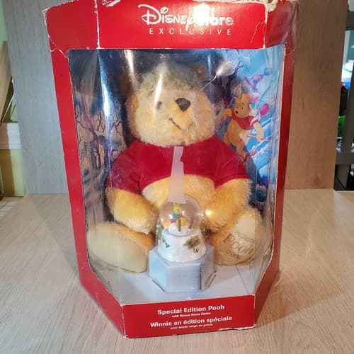 Disney Store Exclusive Special Edition Pooh With Bonus Snow Globe with Box