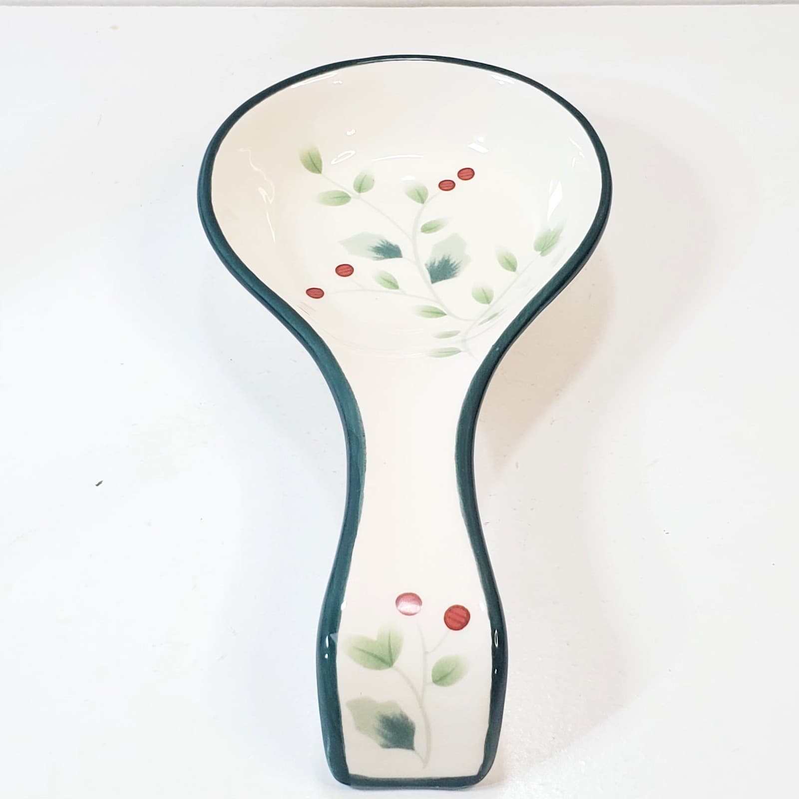 Pfaltzgraff Winterberry Spoon Rest Stoneware Christmas Holly Berry - Thumbnail 3