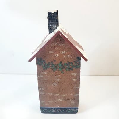 Vintage 90's NCE Hand Painted Wooden Christmas Village House Snowmen For Sale - Thumbnail 11