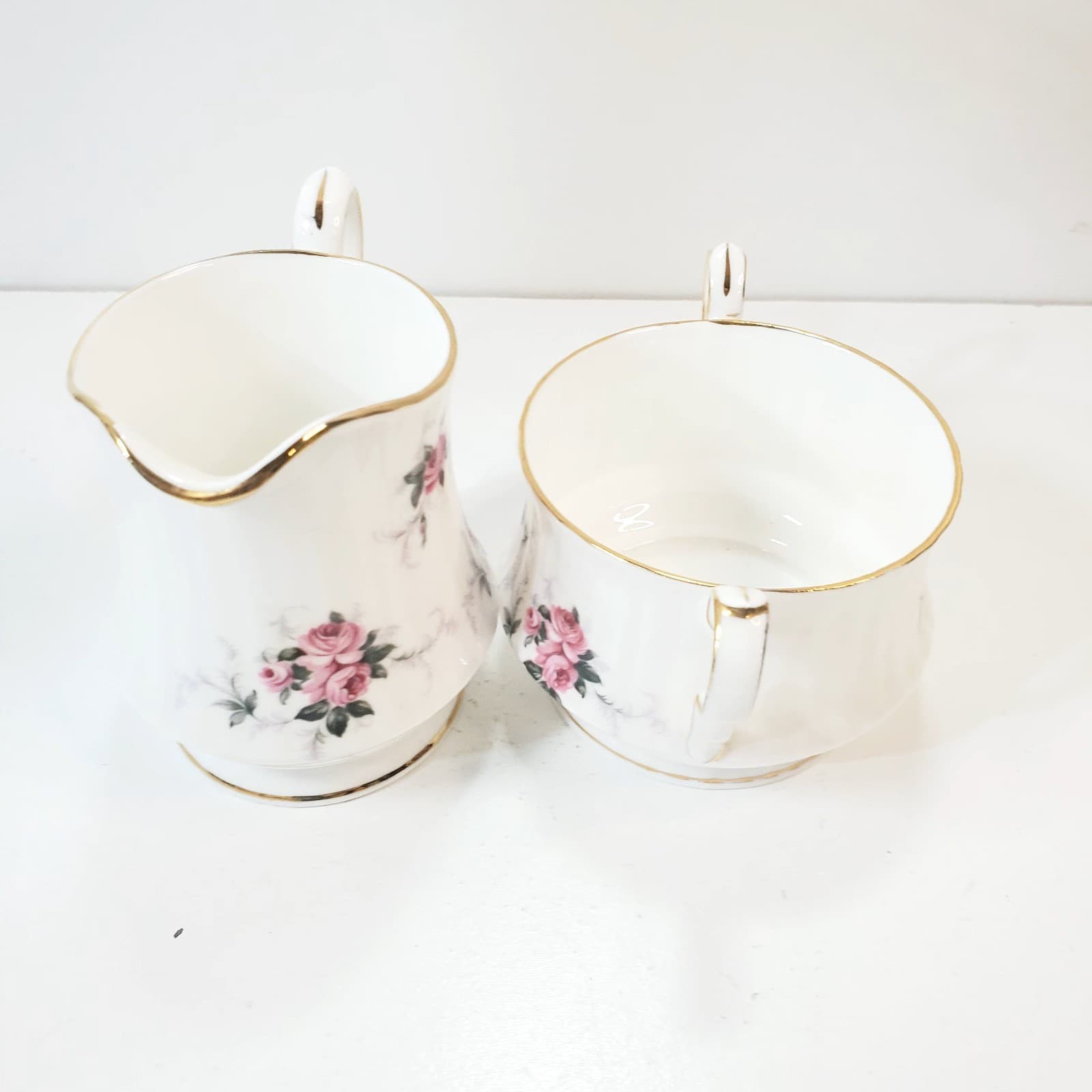 Princess House Hammersley Windsor Rose Fine Bone China Sugar Bowl & Creamer Set - Thumbnail 7