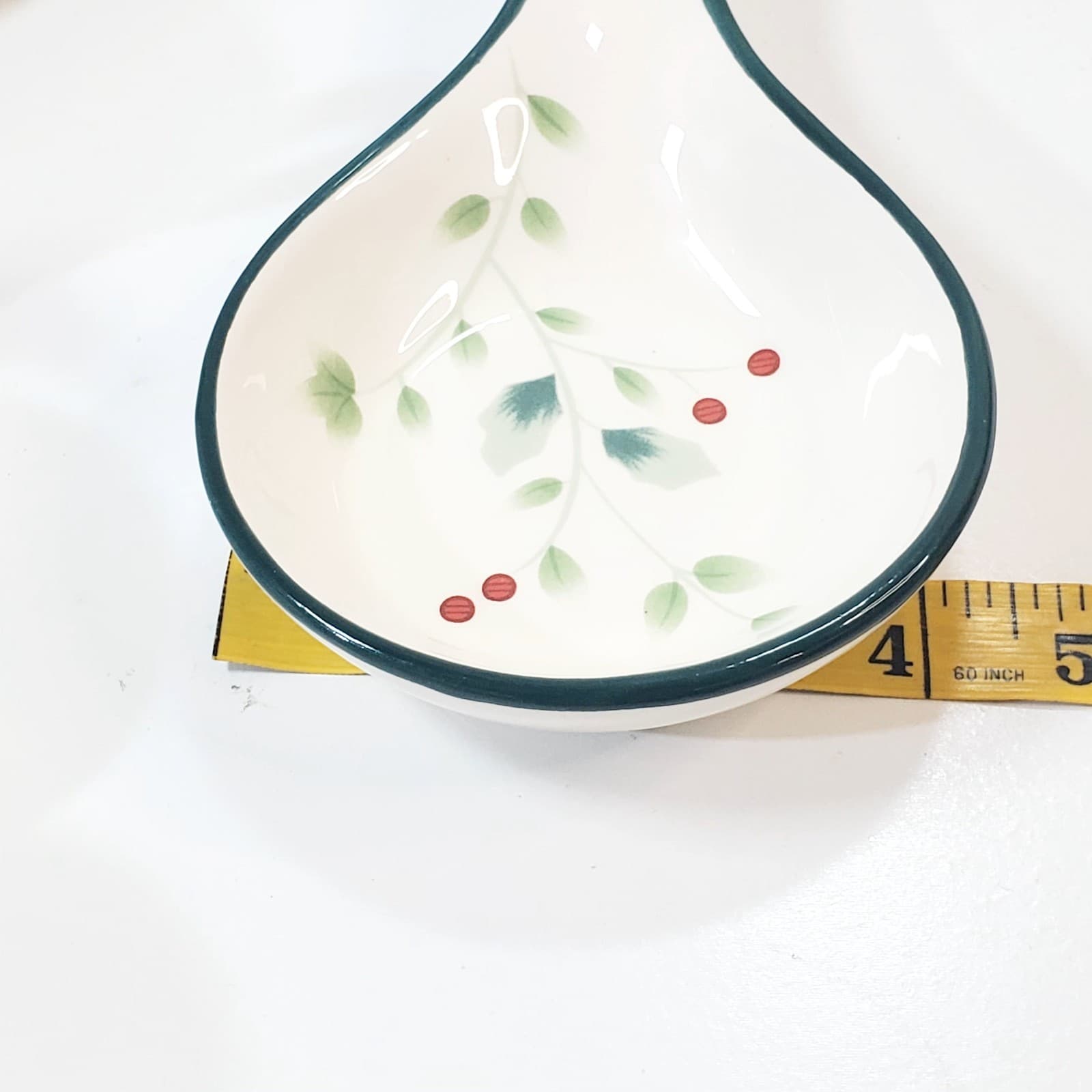 Pfaltzgraff Winterberry Spoon Rest Stoneware Christmas Holly Berry - Thumbnail 7