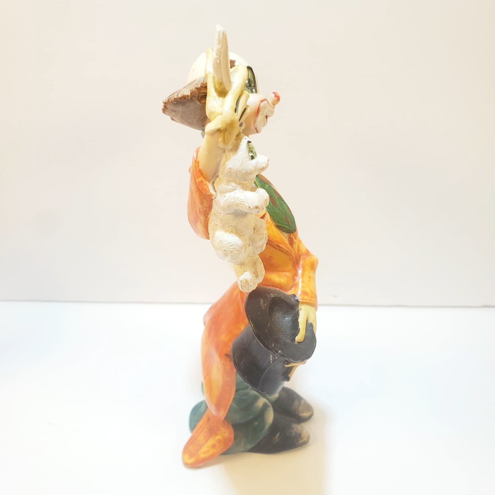 Vintage Fontanini Depose Resin Clown Holding Rabbit Figure 7” Tall Made In Italy - Thumbnail 5