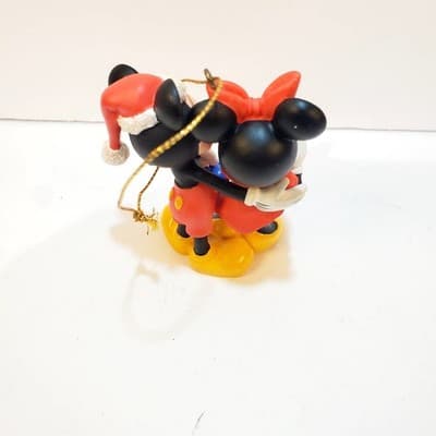 Disney Santa Mickey Mouse Holding Blue Mickey Head Ornament w/ Minnie Mouse - Thumbnail 4