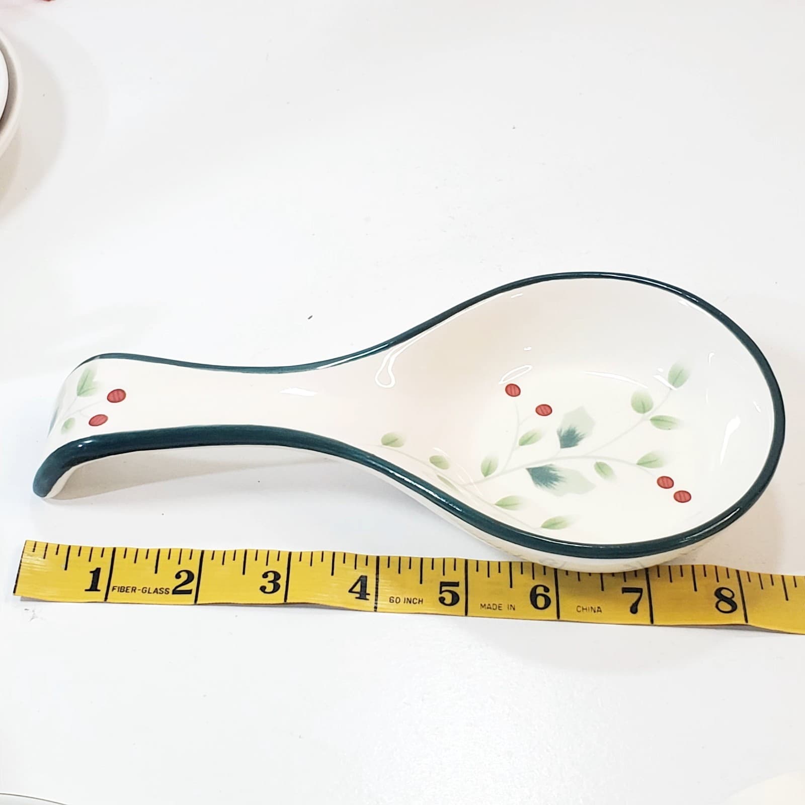 Pfaltzgraff Winterberry Spoon Rest Stoneware Christmas Holly Berry - Thumbnail 6