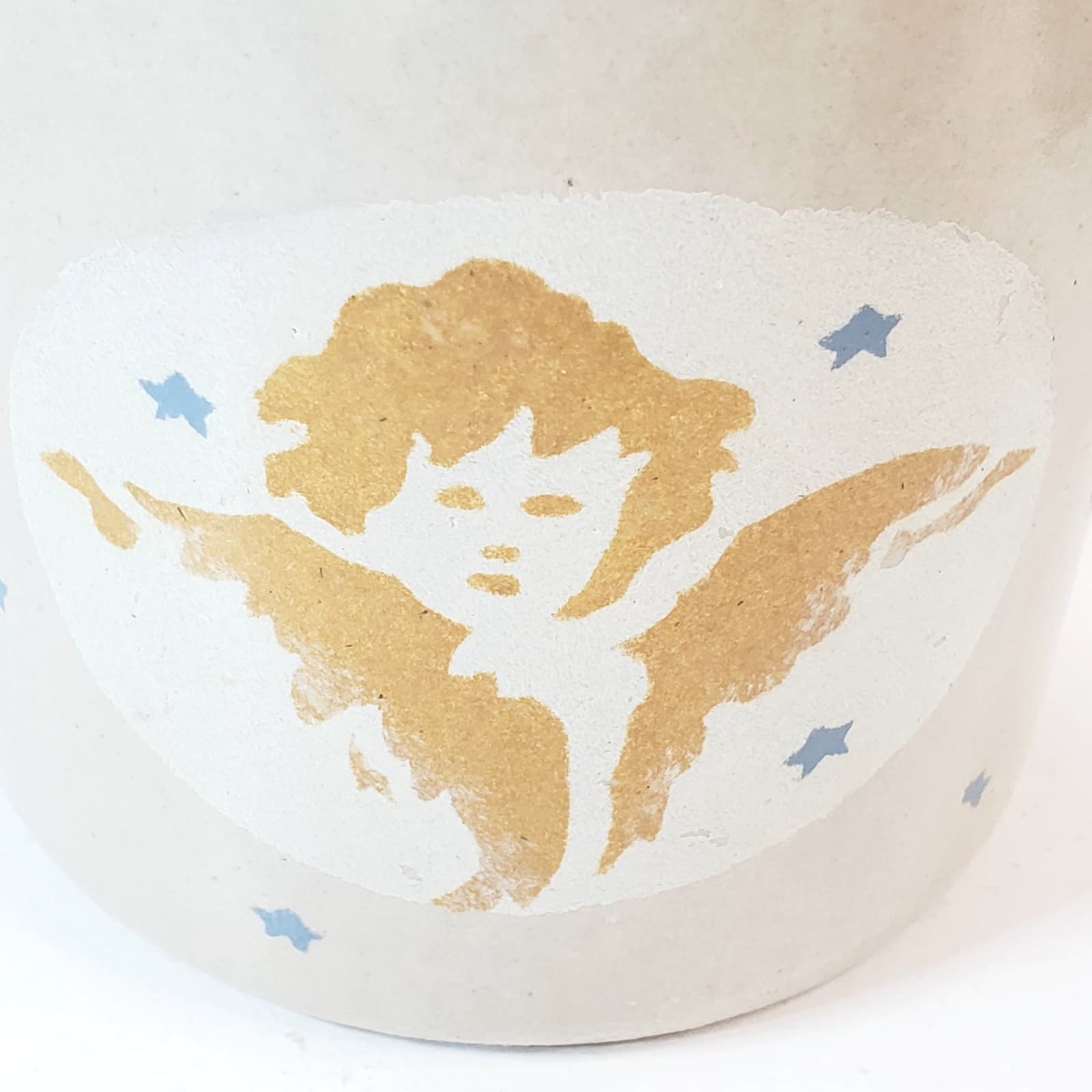 Roseville Stoneware Angel Design Robinson Ransbottom Pottery 1 Qt High Jar Crock - Thumbnail 2