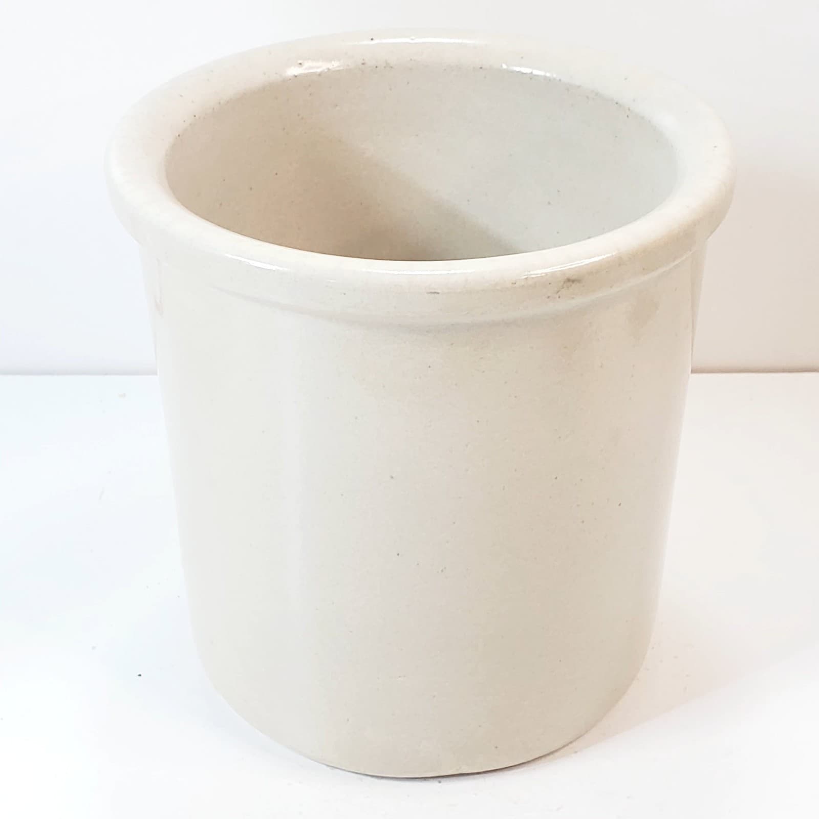 Roseville Stoneware Angel Design Robinson Ransbottom Pottery 1 Qt High Jar Crock - Thumbnail 5