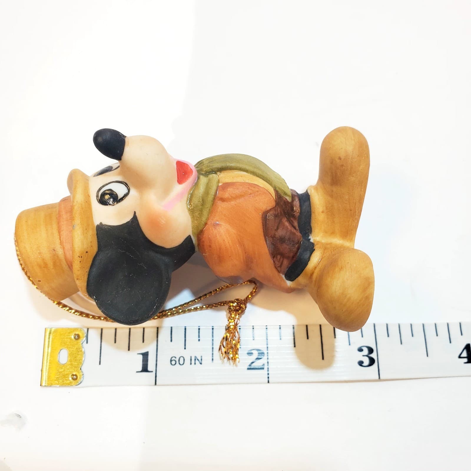 VTG Disney Mickey Mouse Christmas Ornament Porcelain Japan Dickens Scrooge 3” - Thumbnail 7