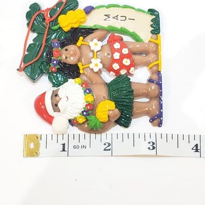 2 Vtg 2002 Joseph K & Co Maui Hawaii Christmas Ornament Santa Hula Girl Dolphin - Thumbnail 8