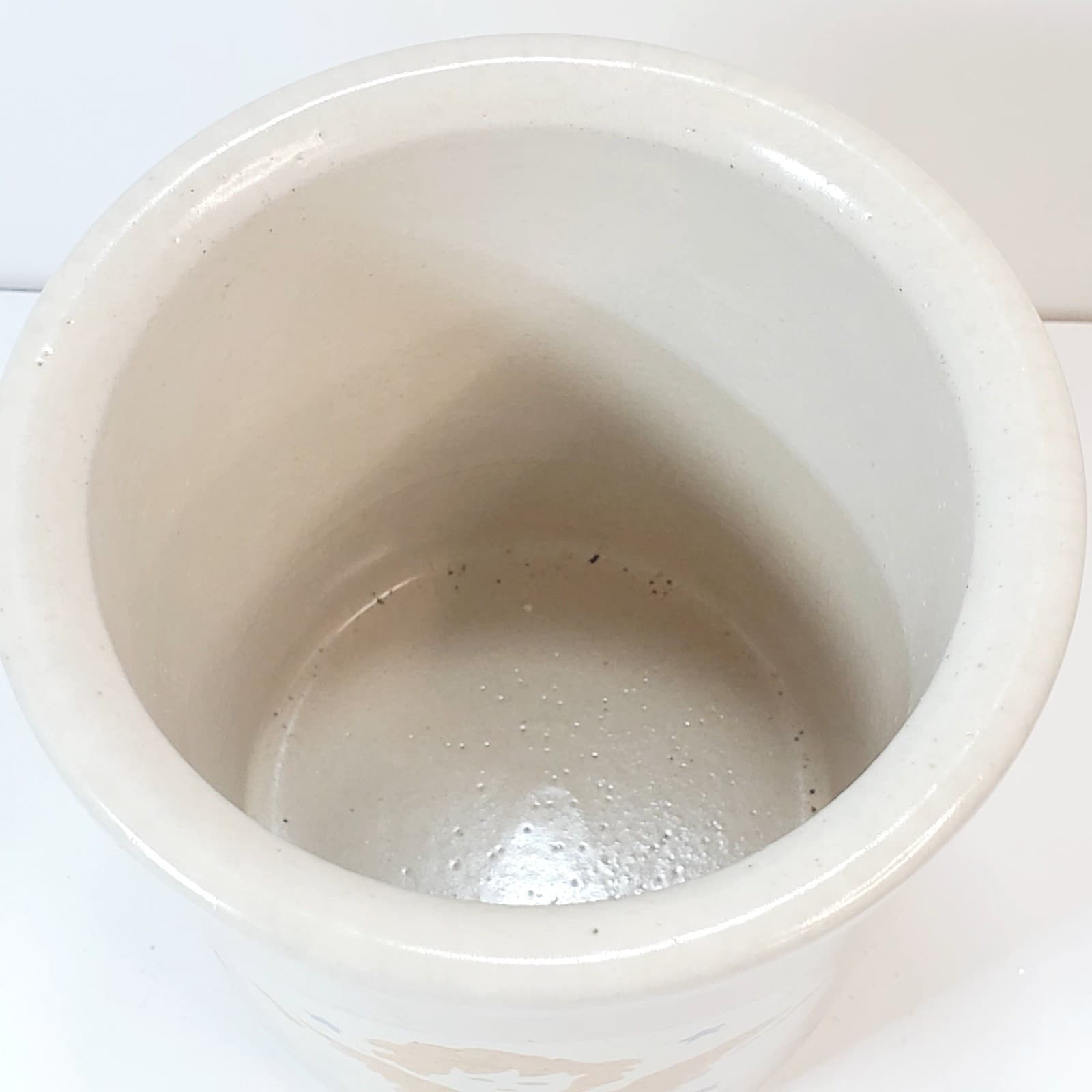 Roseville Stoneware Angel Design Robinson Ransbottom Pottery 1 Qt High Jar Crock - Thumbnail 3