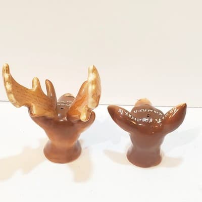 Vintage Buck & Doe Salt & Pepper Shakers Japan Sault Ste Marie Antlers Motel - Thumbnail 8