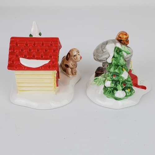 Vtg Dept 56 The Original Snow Village Cat in Garbage / Dog and Doghouse Figurine - Thumbnail 4