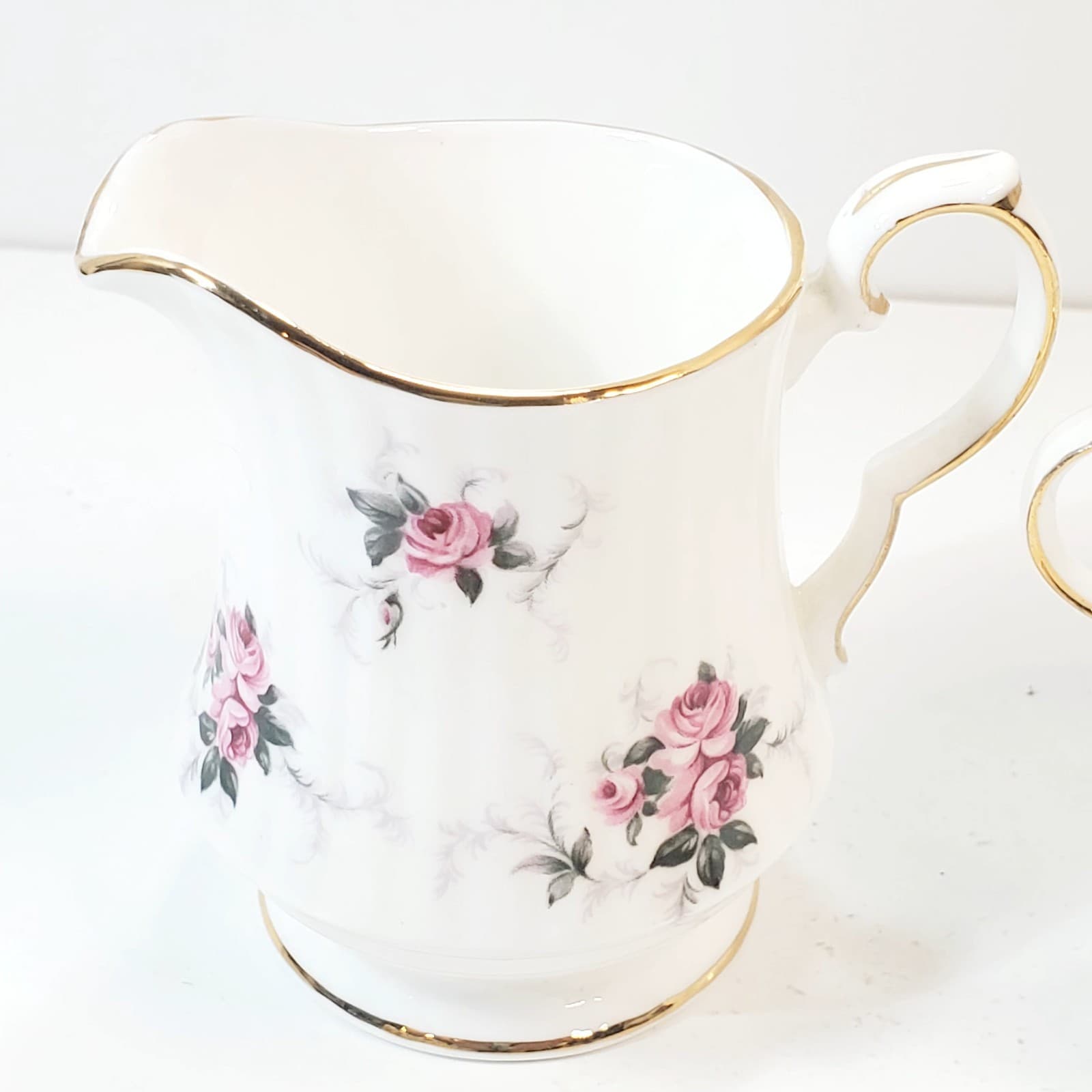 Princess House Hammersley Windsor Rose Fine Bone China Sugar Bowl & Creamer Set - Thumbnail 2