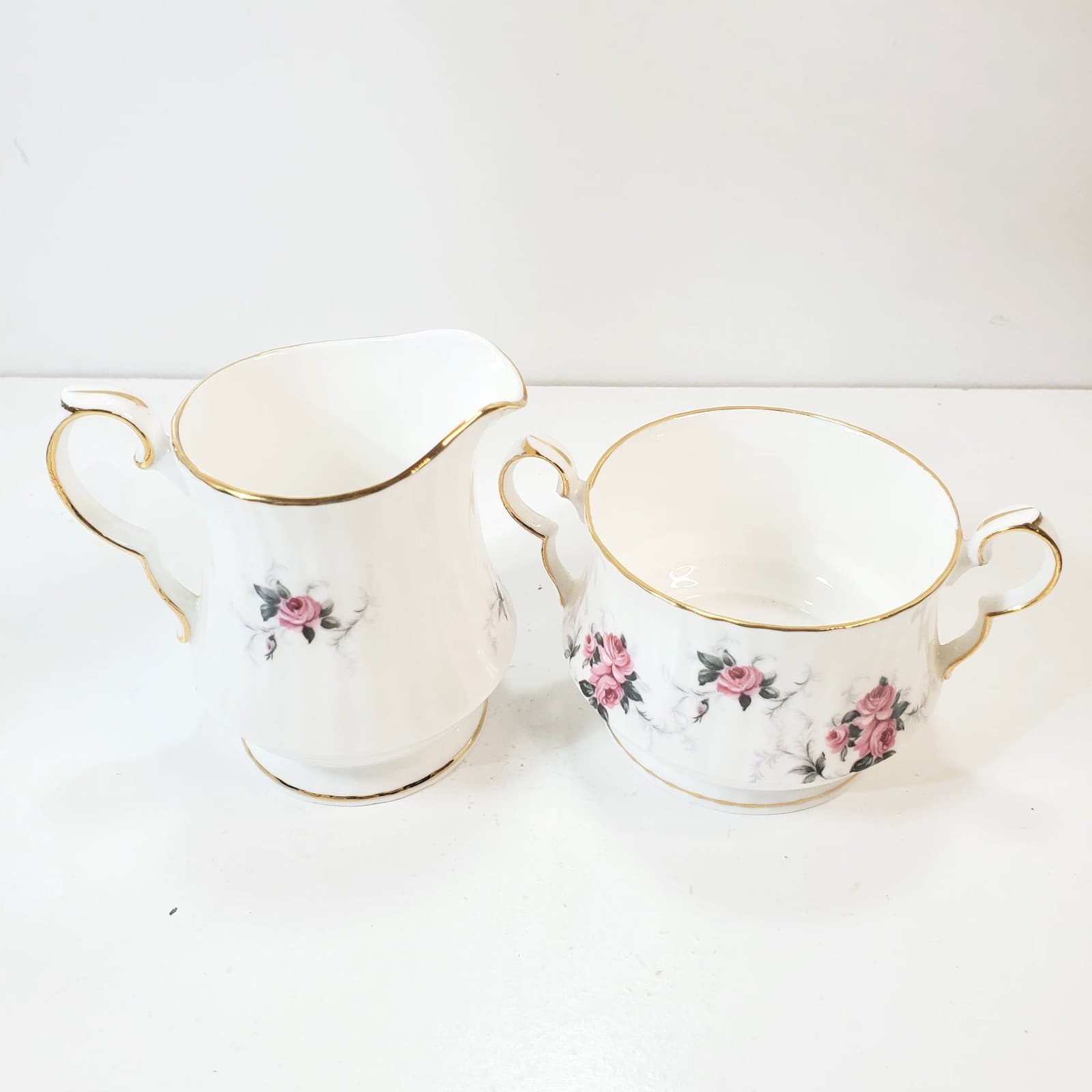 Princess House Hammersley Windsor Rose Fine Bone China Sugar Bowl & Creamer Set - Thumbnail 8