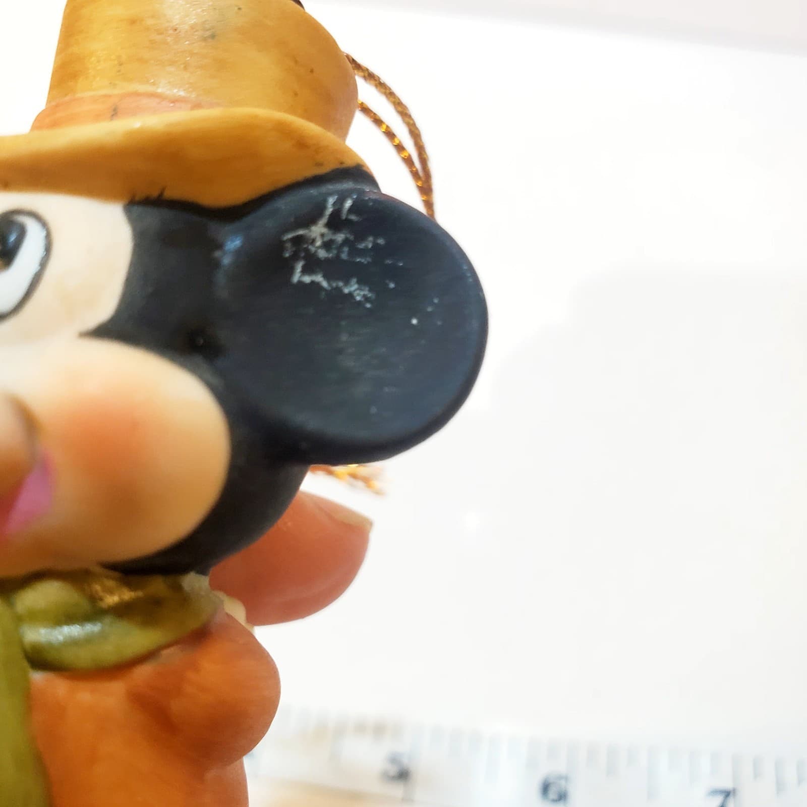VTG Disney Mickey Mouse Christmas Ornament Porcelain Japan Dickens Scrooge 3” - Thumbnail 5