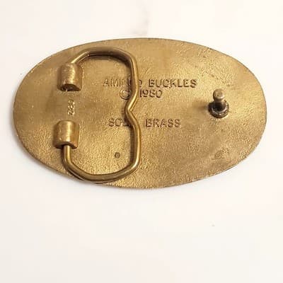 1980 Aminco Brass Belt Buckle Old Doctors Never Die Just Keep You in Stitches - Thumbnail 2