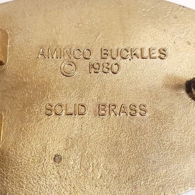 1980 Aminco Brass Belt Buckle Old Doctors Never Die Just Keep You in Stitches - Thumbnail 3