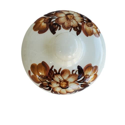 Kolo Fajans JANPOL Made In Poland Hand Painted Pottery Brown Floral Wall Jar - Thumbnail 6