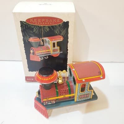Hallmark Keepsake Ornament Tin Yuletide Locomotive Collectors Series Train 1994