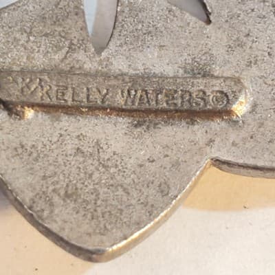 Vtg Signed Kelly Waters Silver Tone Pendant Geometric Flower Starburst Design - Thumbnail 3