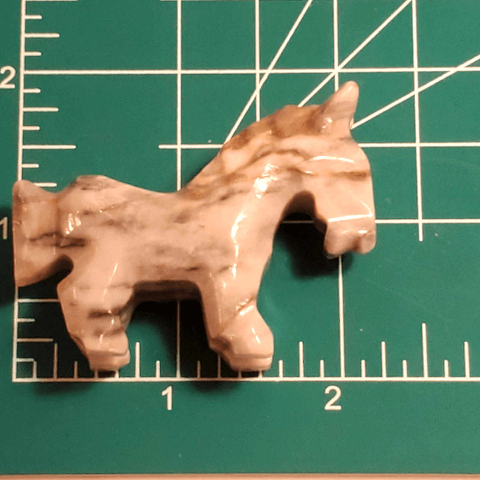 Miniature Donkey Figurine 2" Hand Carved Gray White Marble Stone Mule Horse - Thumbnail 6