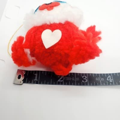 Vtg Lion & 2 birds in a Nest Christmas / Valentines Ornament Fuzzy Pom Pom Balls - Thumbnail 10