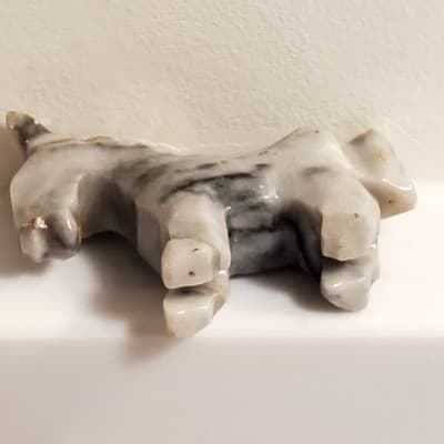 Miniature Donkey Figurine 2" Hand Carved Gray White Marble Stone Mule Horse - Thumbnail 4